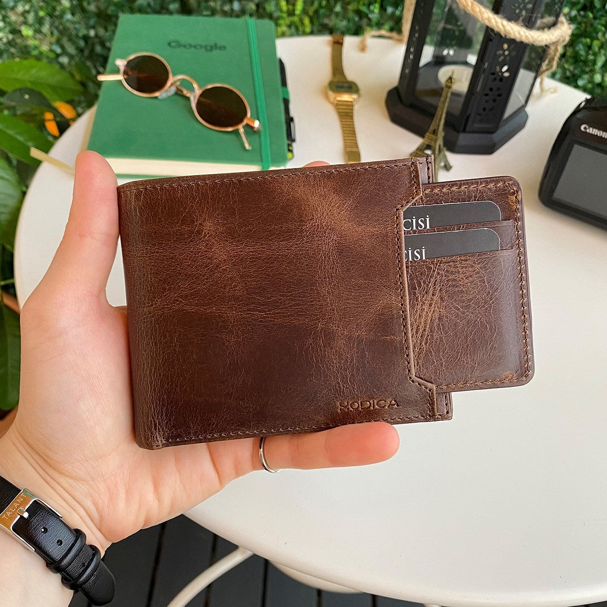 Dallas - Genuine Leather Kangaroo Wallet + Card Holder - Brown image