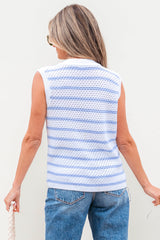 Veda V Neck Gold Buttons Elegant Sweater Vest image 1