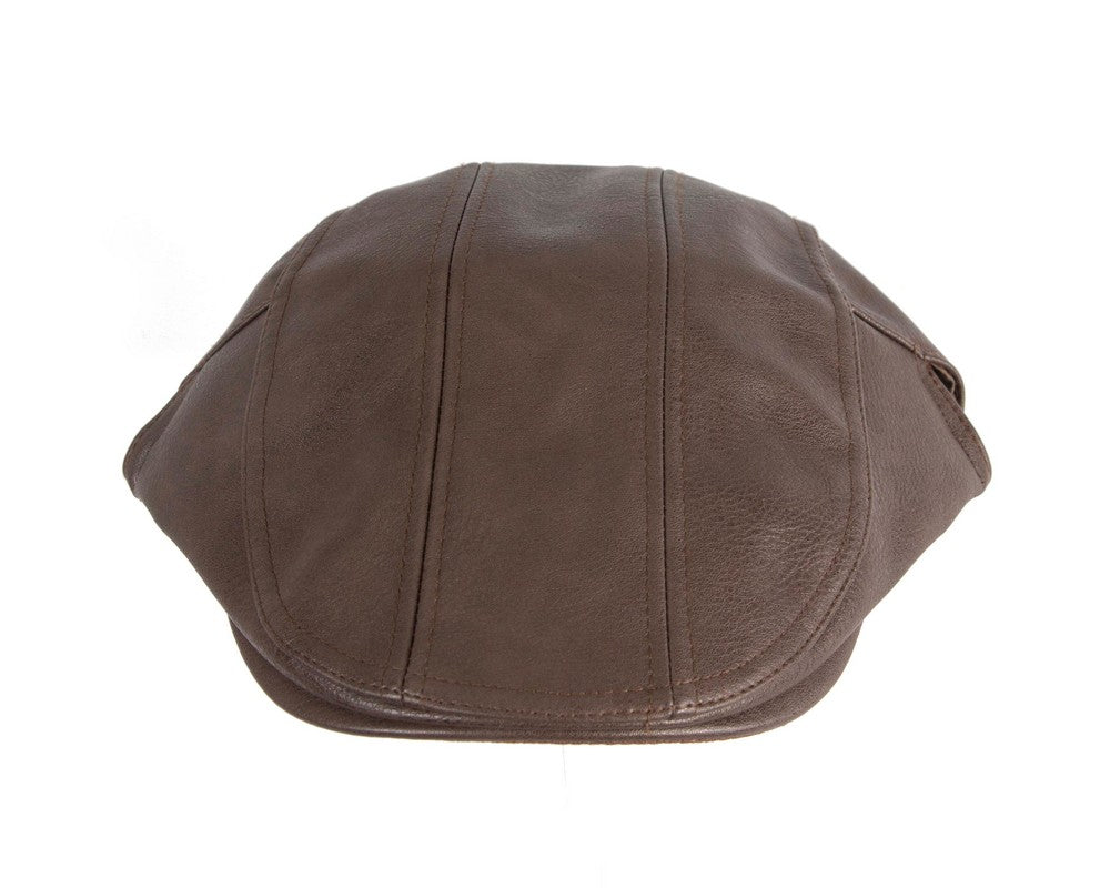 Brown leather flat cap by Max Alexander M136 image 3