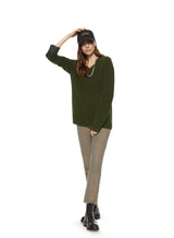 Merino Wool V-Neck Sweater (Dark-Olive) image 4