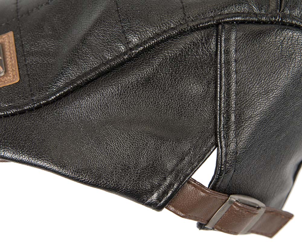Black leather flat cap by Max Alexander M134 image 3