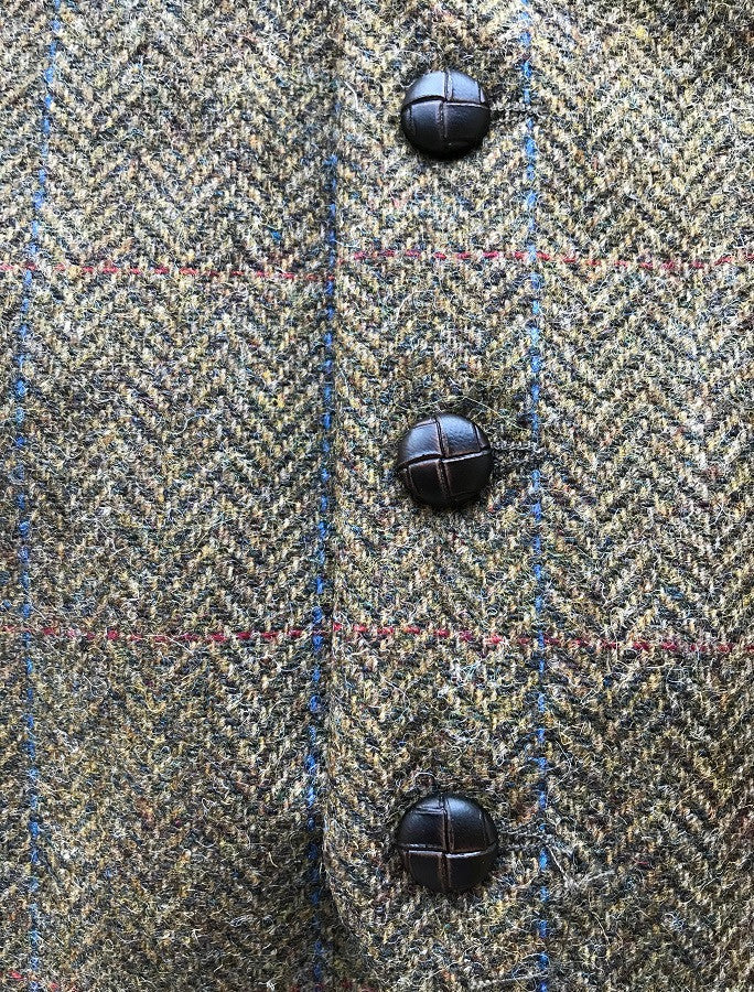 Irish Wool Tweed Herringbone Brown Waistcoat Vest