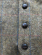Irish Wool Tweed Herringbone Brown Waistcoat Vest