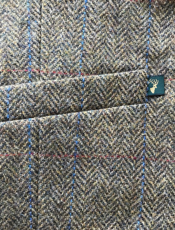 Irish Wool Tweed Herringbone Brown Waistcoat Vest