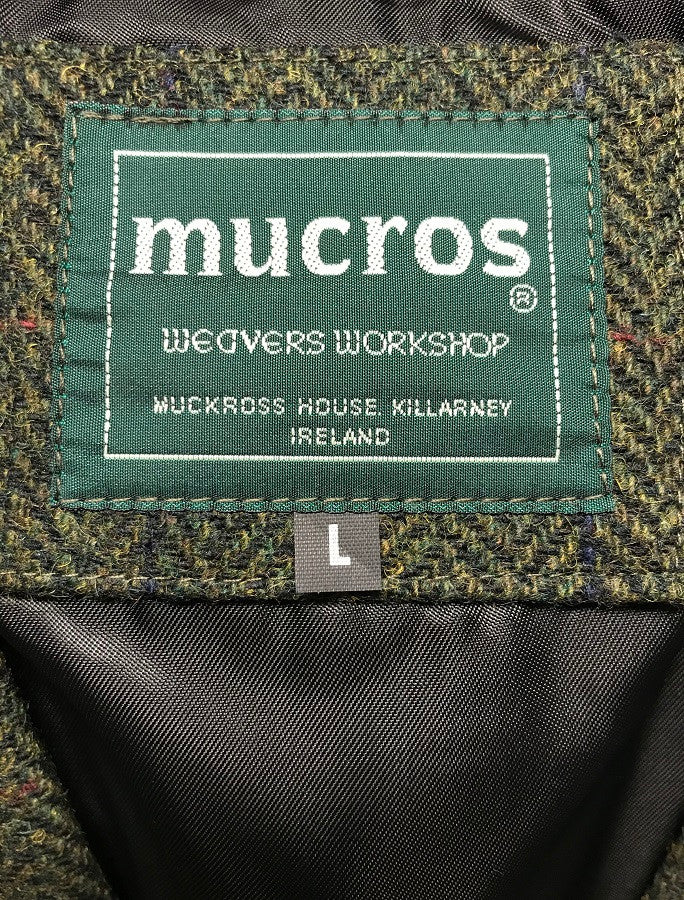 Irish Wool Tweed Herringbone Green Waistcoat Vest