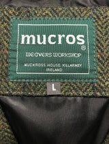 Irish Wool Tweed Herringbone Green Waistcoat Vest