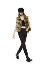 Animal Print Velvet Down Vest-1