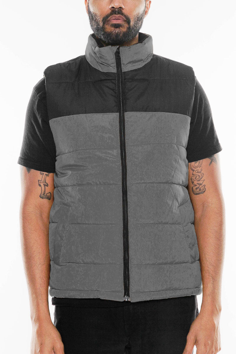 Two Tone Padded Puffer Vest