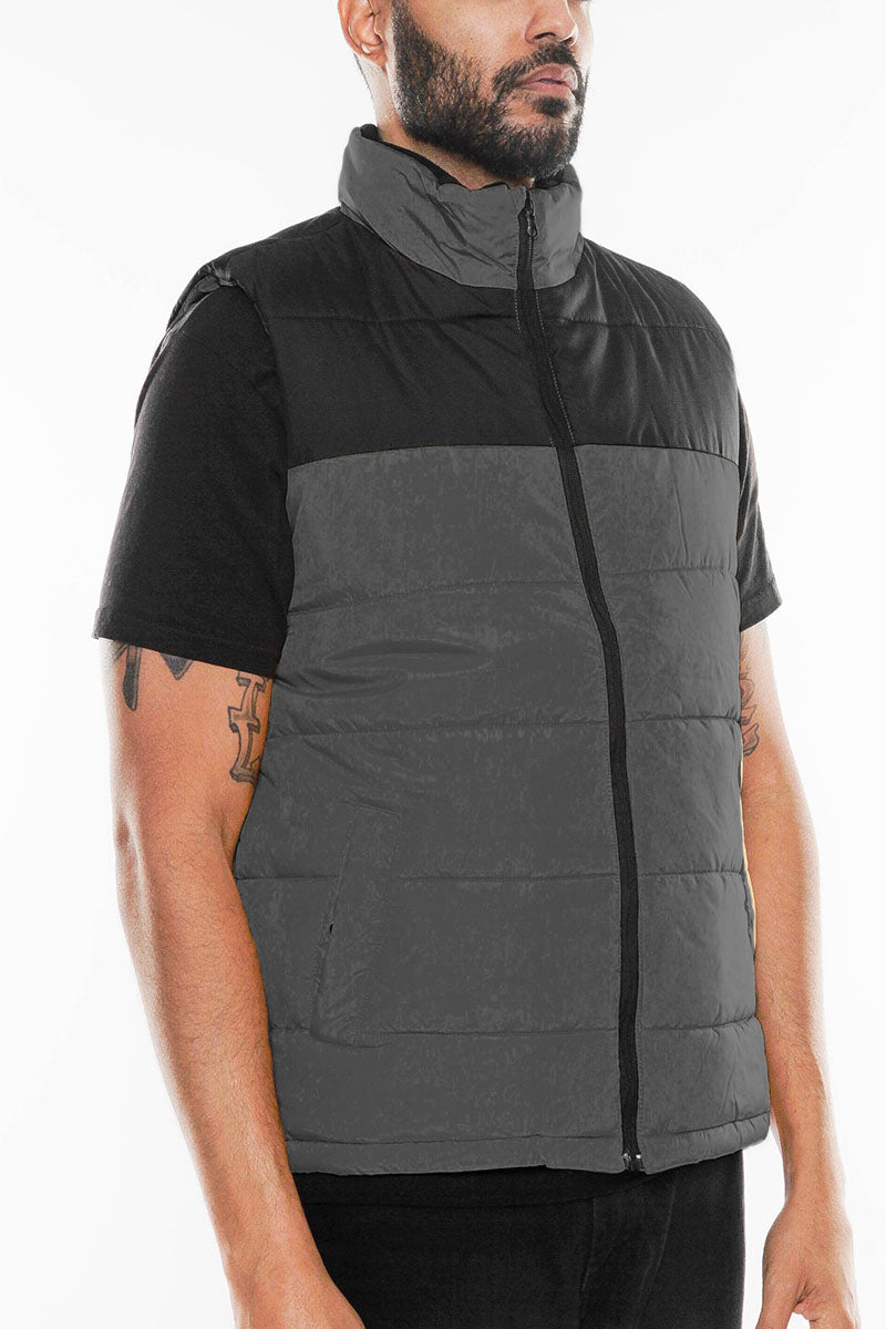 Two Tone Padded Puffer Vest