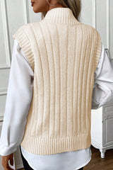 Sylvia Cable Knit High Neck Sweater Vest image 1