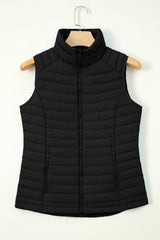 Harper Quilted Zipped Puffer Vest - Black, S - 4/6 image