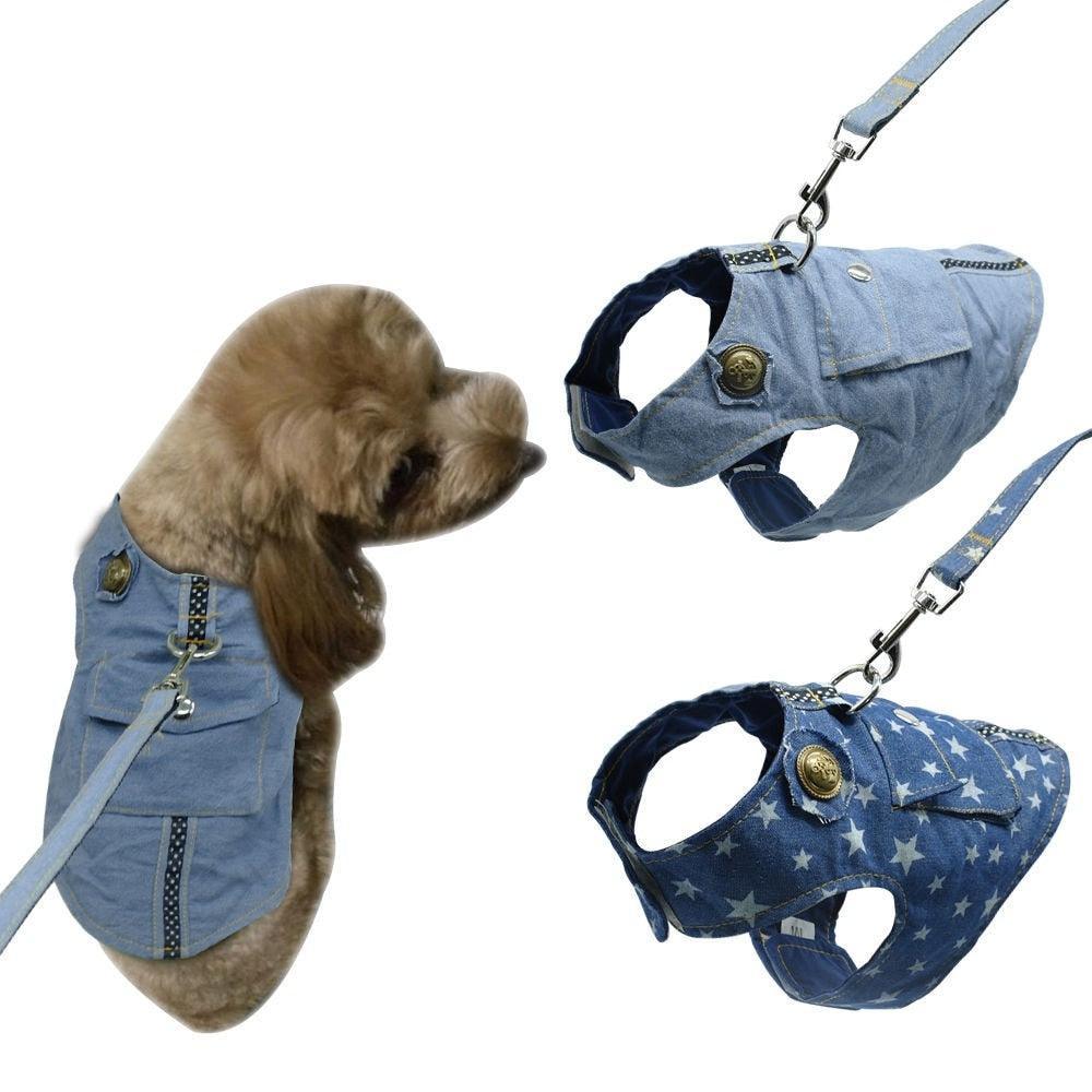 Denim Starry Sky Pet Vest Harness image 0
