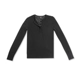 Superfine Wool Henley Sweater (Black) image 0