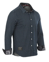 ZIMEGO Mens Holiday Hawaiian Long Sleeve Stretch Casual Aloha Button Down Shirt image 3