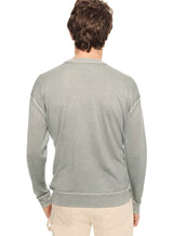 Silk and Cashmere Reverse Print Crewneck Sweater (Misty Blue) image 2