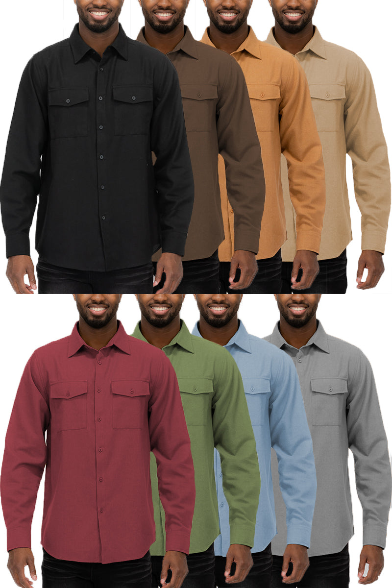 Flannel 2.1 Long Sleeve Dual Pocket Button Up Shirt