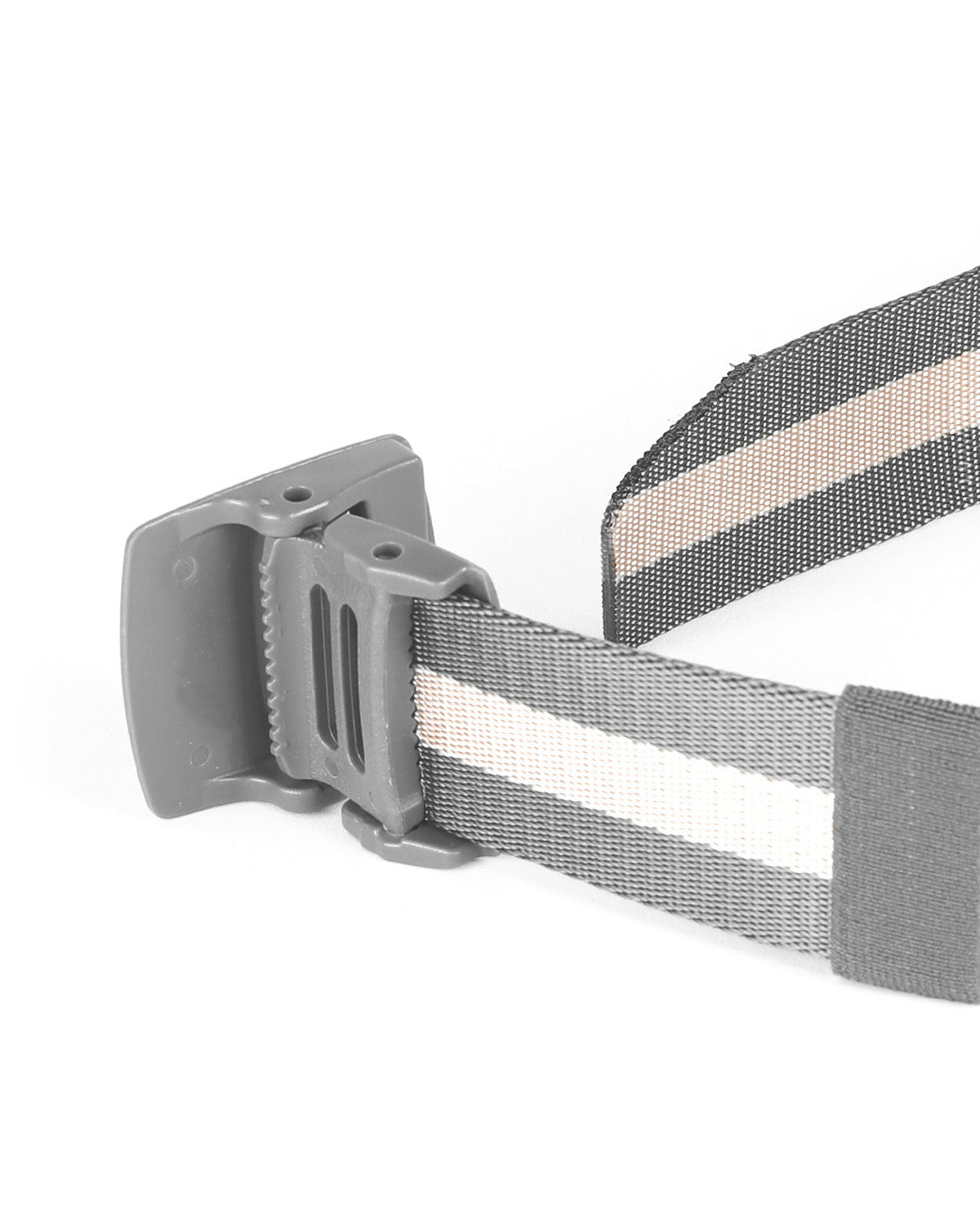ZIMEGO Mens One Size Adjustable Strap Stripe Nylon Web Belt With Plastic Buckle image 3