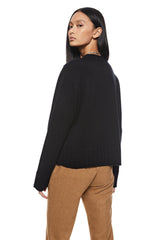 Cashmere-Blend Crewneck Sweater (Black) image 2