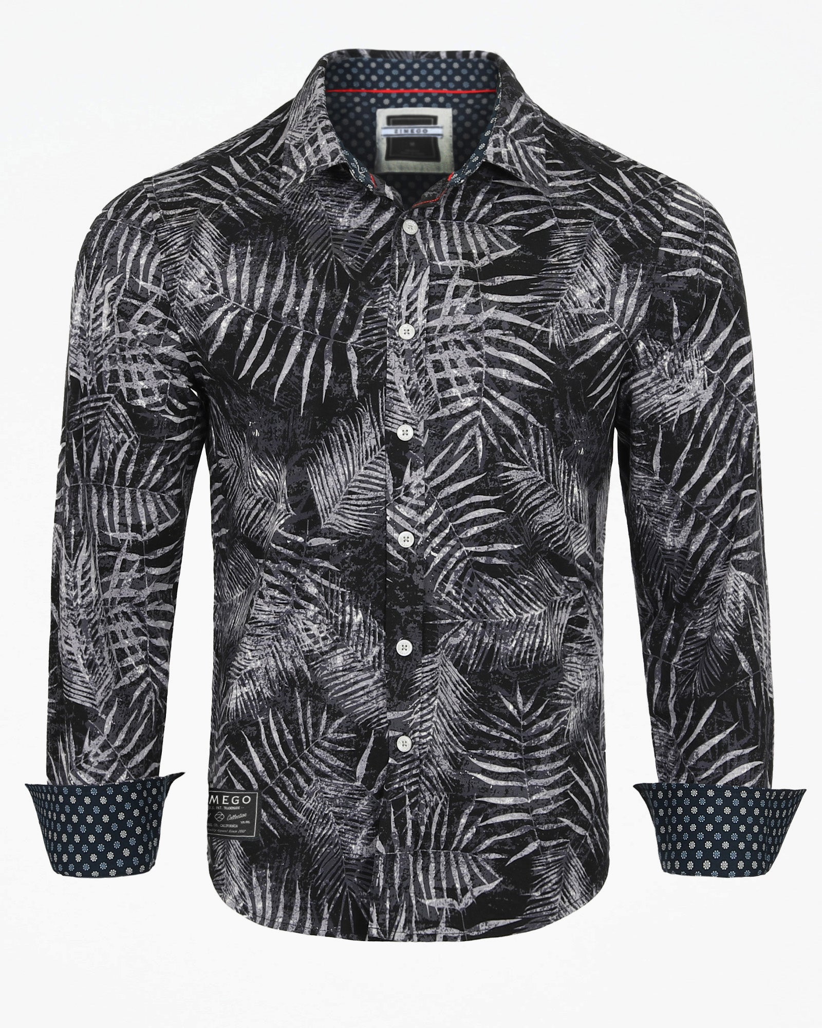 ZIMEGO Mens Holiday Hawaiian Long Sleeve Stretch Casual Aloha Button Down Shirt image 12