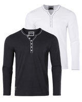 Stretch Long Sleeve Casual Button Henley Fashion Shirts image 16