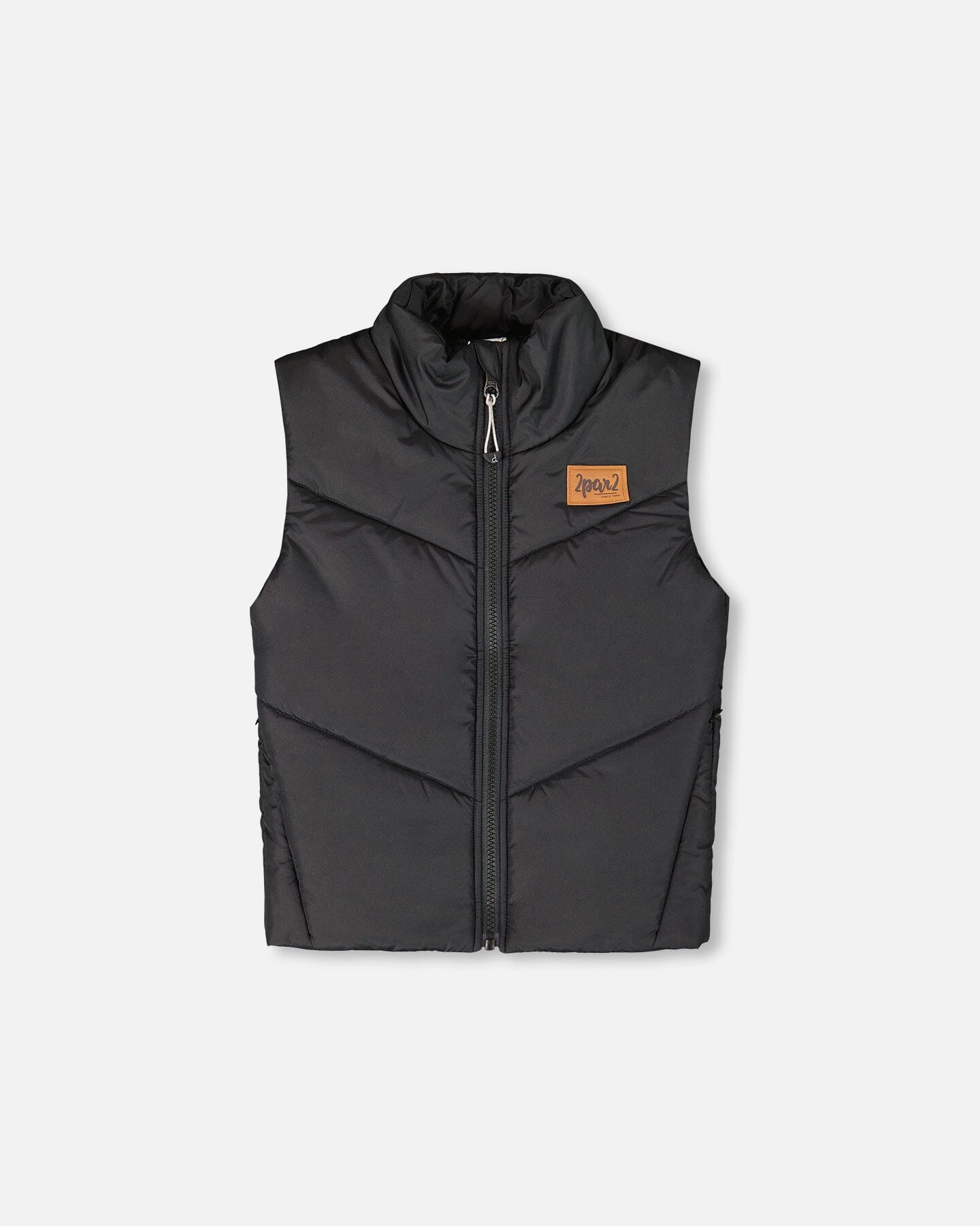Quilted Mid-Season Sleeveless Vest Black - 3 image
