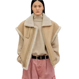 Camel Shearling Leather Vest image 0