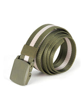 ZIMEGO Mens One Size Adjustable Strap Stripe Nylon Web Belt With Plastic Buckle image 7