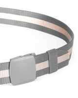 ZIMEGO Mens One Size Adjustable Strap Stripe Nylon Web Belt With Plastic Buckle image 2