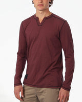 ZIMEGO Men's Vintage Long Sleeve Notch V-Neck Henley Casual Shirt image 1