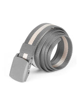 ZIMEGO Mens One Size Adjustable Strap Stripe Nylon Web Belt With Plastic Buckle image 8