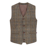 Men’s Harris Tweed Dalston Clinton Brown Waistcoat Vest