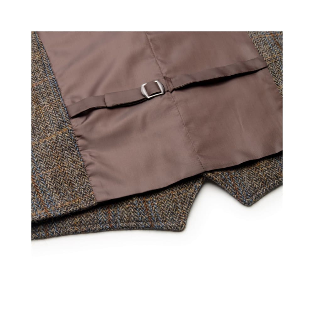 Men’s Harris Tweed Dalston Clinton Brown Waistcoat Vest