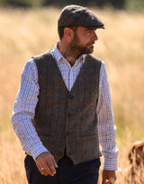 Men’s Harris Tweed Dalston Clinton Brown Waistcoat Vest