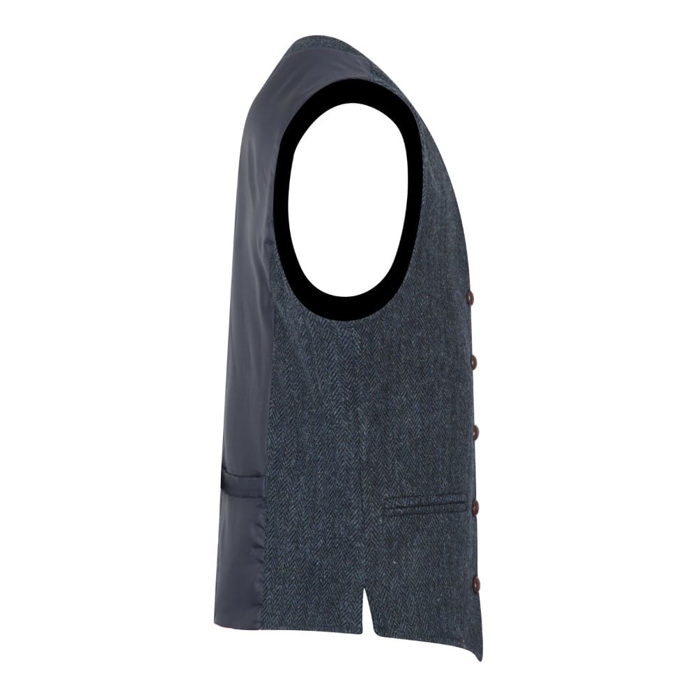 Men’s Harris Tweed Dalston Midnight Blue Waistcoat Vest