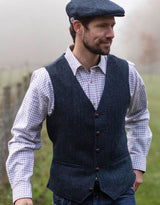 Men’s Harris Tweed Dalston Midnight Blue Waistcoat Vest