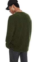 Merino Wool V-Neck Sweater (Dark-Olive) image 3