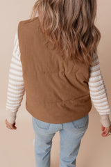 Natalia Corduroy Zipped Puffer Vest image 1