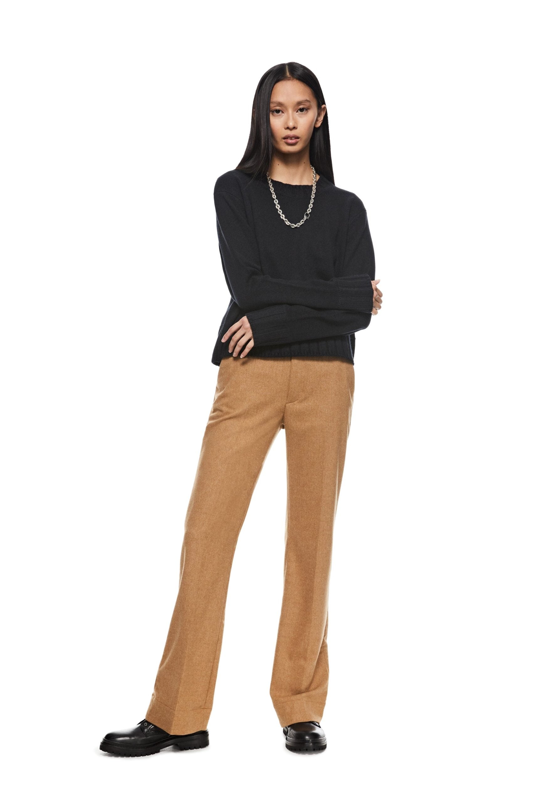 Cashmere-Blend Crewneck Sweater (Black) image 1