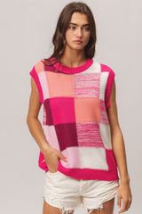 BiBi Color Block Round Neck Sweater Vest image 2