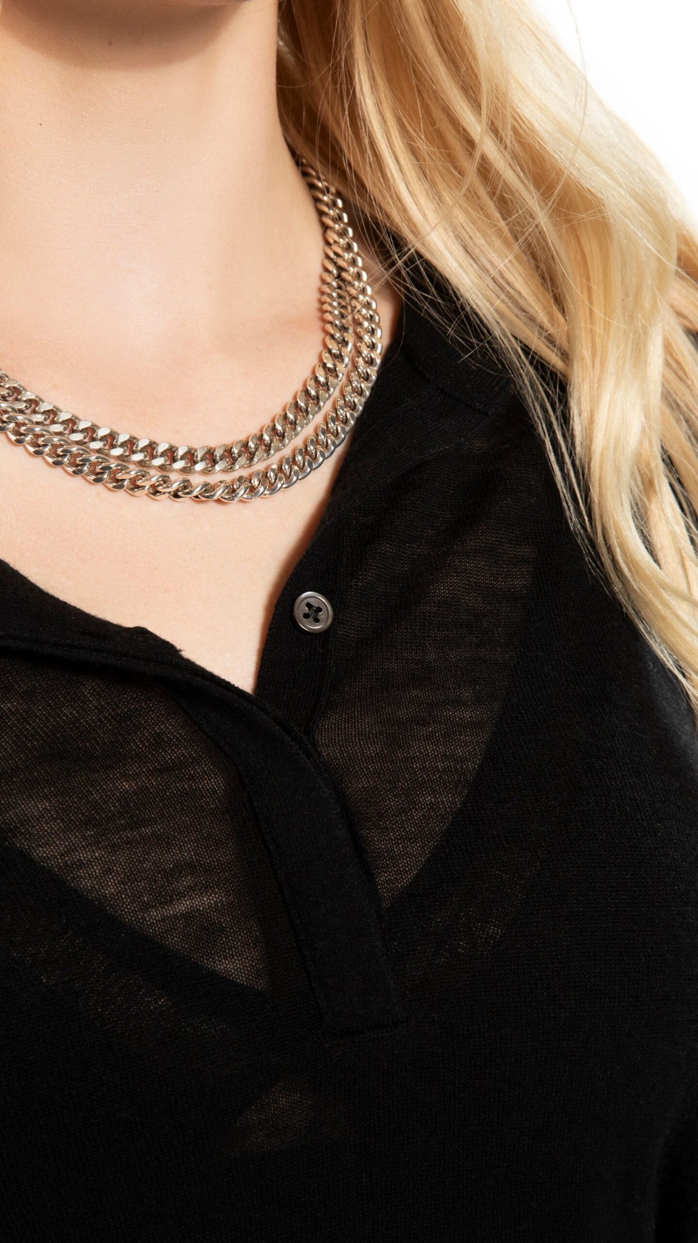 Superfine Wool Henley Sweater (Black) image 2