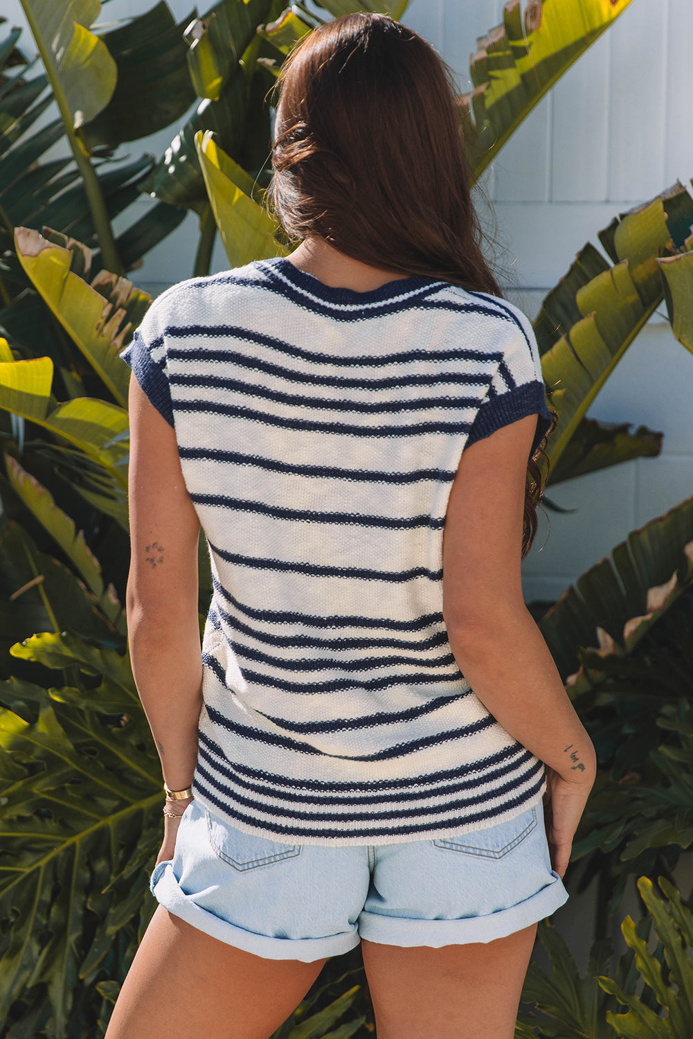 Arlette Loose Buttoned V Neck Sweater Vest image 1