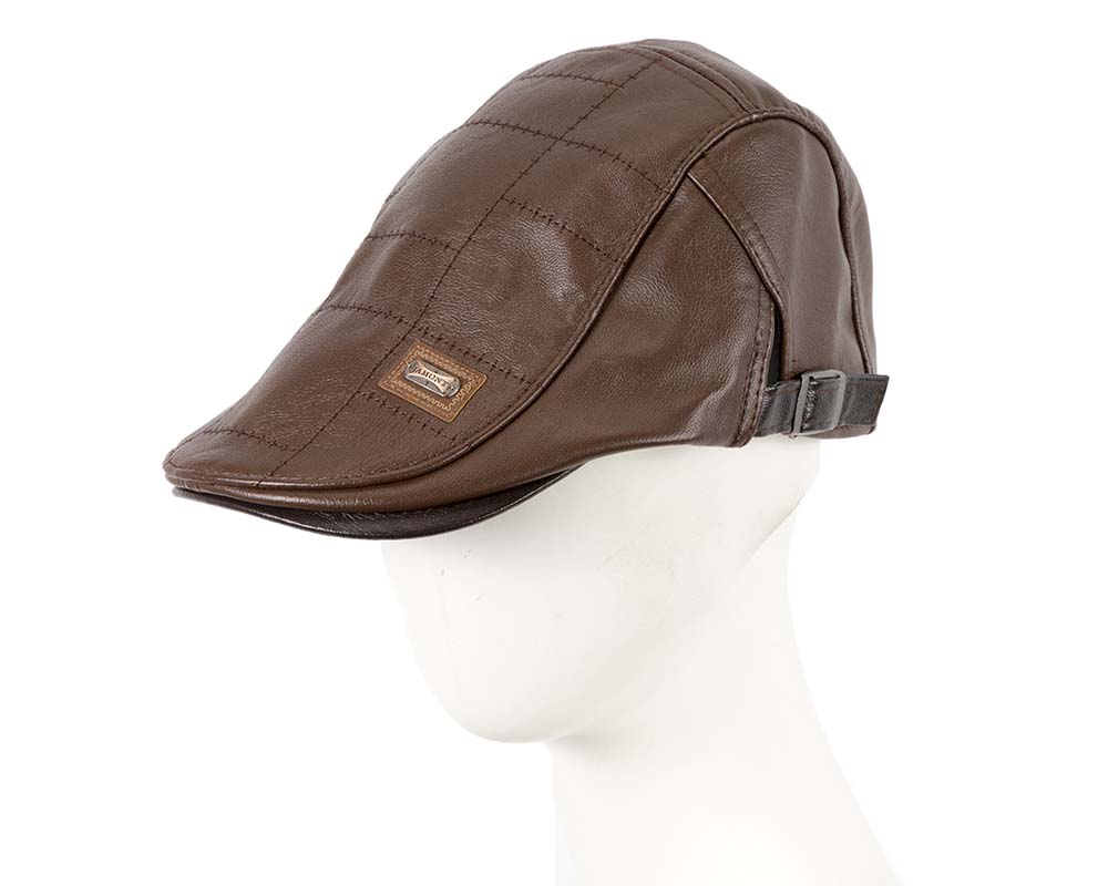 Brown leather flat cap by Max Alexander M134 image 0