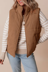 Natalia Corduroy Zipped Puffer Vest image 6