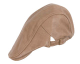 Beige leather flat cap by Max Alexander image 1