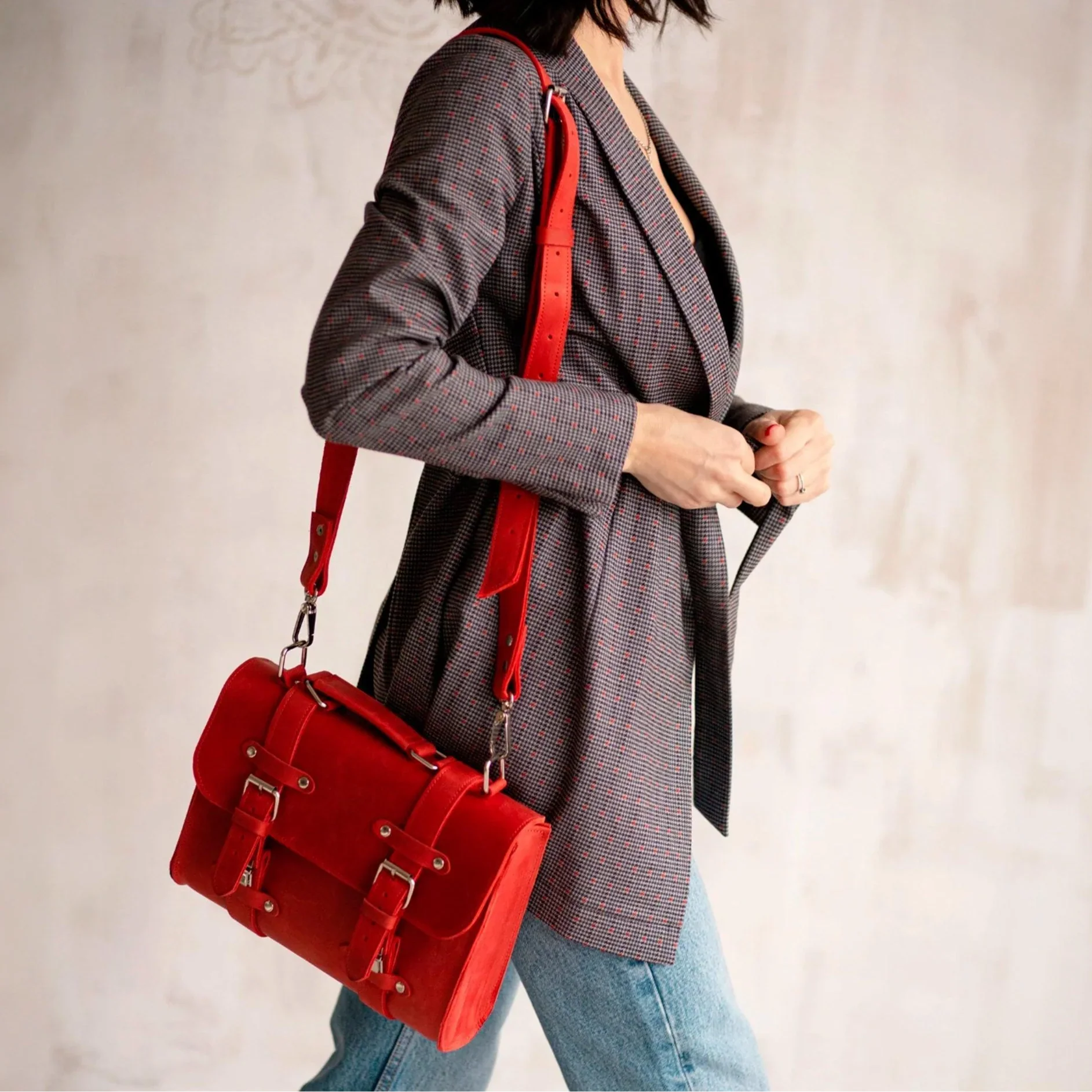 Genuine Leather Briefcase Bag Lora | Women's Work Bag-8