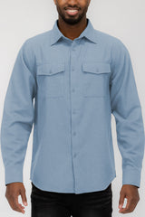 Flannel 2.1 Long Sleeve Dual Pocket Button Up Shirt